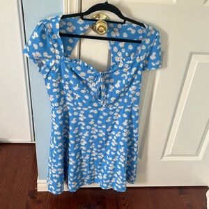 Cheerful blue sunflower dress